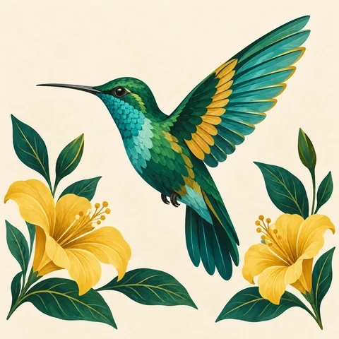 Ejemplo de formas definidas: colibrí